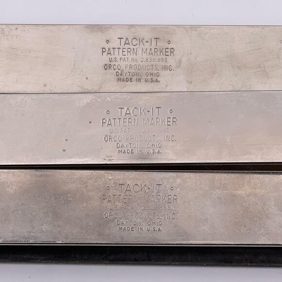 Set of 3 Vintage Metal ORCO 9" Tack It Pattern Markers Sewing Crafting Ohio USA - Picture 5 of 11